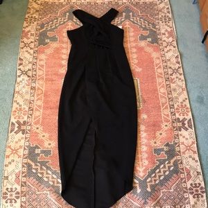 New Lumier Black Dress Front Twist Halter